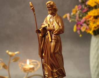 St. Joseph Catholic Statue Vintage Style Unique Gifts Vintage Handmade Home Decor Saint Joseph Home Altar Religious Gifts Housewarming Gift