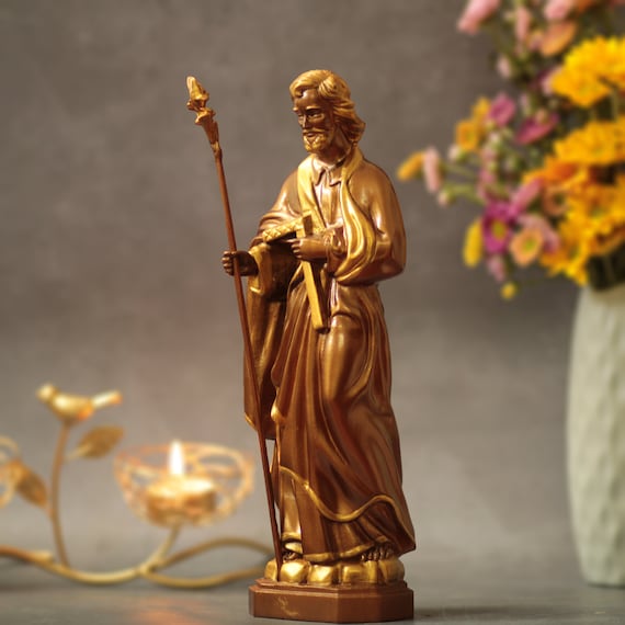 St. Joseph Catholic Statue Vintage Style Unique Gifts Vintage Handmade Home Decor Saint Joseph Home Altar Religious Gifts Housewarming Gift