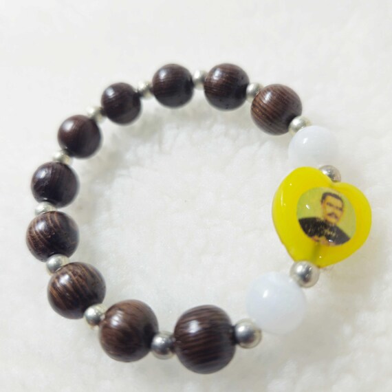 Black Cypress & White Pearl Rosary Bracelet | Handmade Prayer Beads with Miraculous Medal, Catholic Gift for Kids