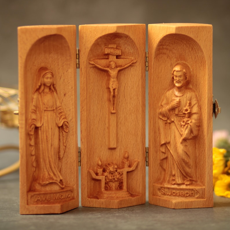 Holy Catholic Triptych – Jesus Passion, St. Joseph & Blessed Mother ...