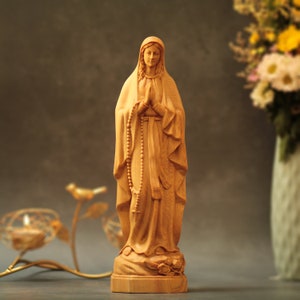 11.8 Inches Wooden Statue Of Saint Mary, Wooden Catholic Religious Gifts, Housewarming Gift, Home Decor,Mothers Day Gifts, Christmas Gift