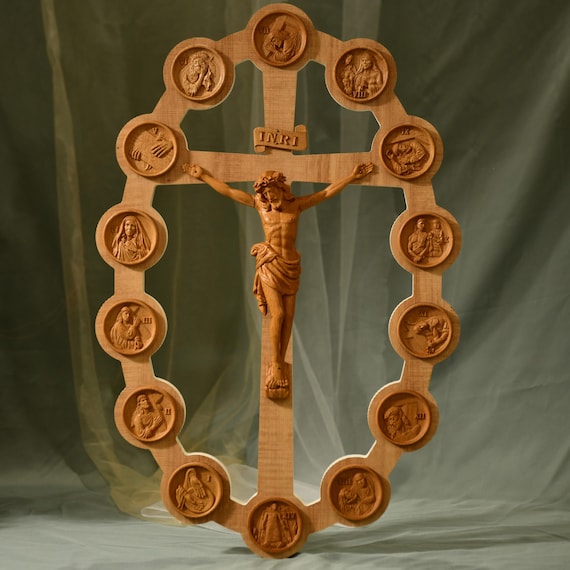 Christ Crucifixion and Minimalistic Stations of the Cross Wall Art Christian Art Room Decor Cross Wall Hanging Religious Gift Catholic Gifts