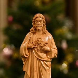 Estátua do Sagrado Coração de Jesus Cristo, Nosso Senhor, Presentes Cristãos, Altar de Casa, Arte Católica, Decoração de Outono, Presente de Inauguração, Novo Presente para Casa