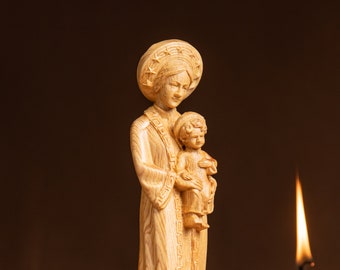 Madonna and Child Statue, Our Lady of La Vang and Child Jesus Renaissanc, Wooden Religious Gifts, Housewarming Gift, Handmade Home Decor