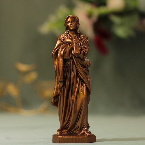 Saint John at the Crucifixion Wooden Statue, Antique Catholic Art, Handmade Religious Decor, Christian Gift for Holy Days