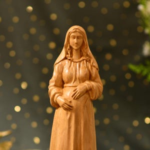 Pregnant Virgin Mary Wooden Statue | Our Lady of Expectation | Catholic Gift for Mom | Advent Decor | Handcrafted Holy Art