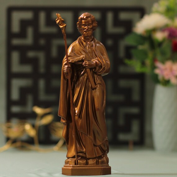 11.8 Inches Saint Joseph Catholic Statue Antique Style Wooden Religious Gifts Housewarming Gift New Home Gift Vintage Handmade Home Decor