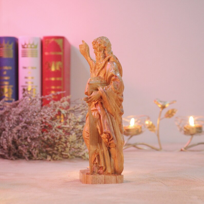 St. Paul Statue Wooden Statue Religious Catholic Statue Home Etsy