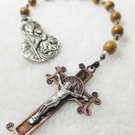 Mother of Perpetual Help Icon and Catholic Pocket Rosary, Wood Bead rosary, Rosary for Her, Catholic Gifts, Catholic Rosary