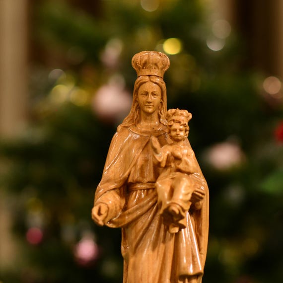 Virgin Mary with Baby Jesus Wooden Religious Gifts Child Church Figure Catholic Gifts Handmade Religious Home Decor Christian Gifts Ideas