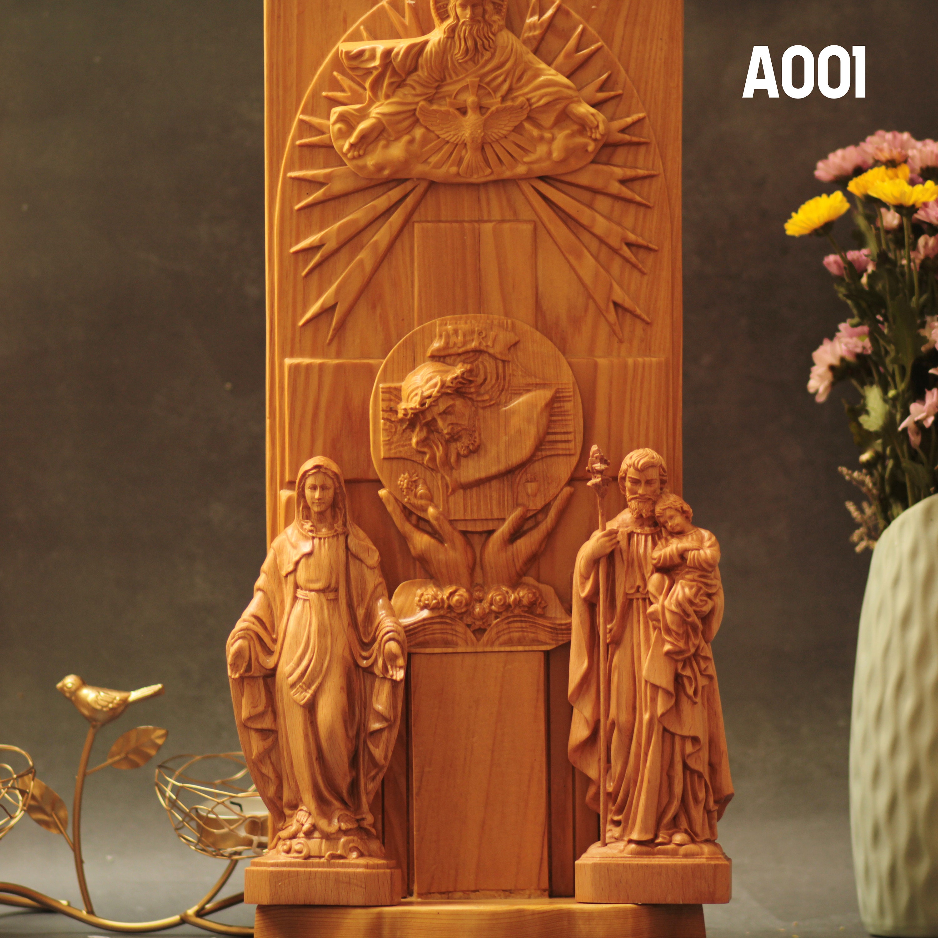 Handicrafts Wooden Altar,Christian Cross Crucifix Table Altar,Religious