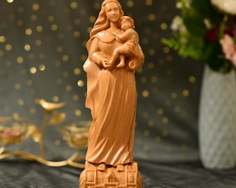 手描きの木製の聖母マリアとイエスの像、金メッキ - Etsy 日本