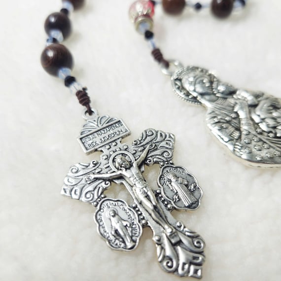 Mother of Perpetual Help Catholic Pocket Rosary, Wood Bead rosary, Rosary for Her, Catholic Gifts, First Communion Gift, Catholic Rosary