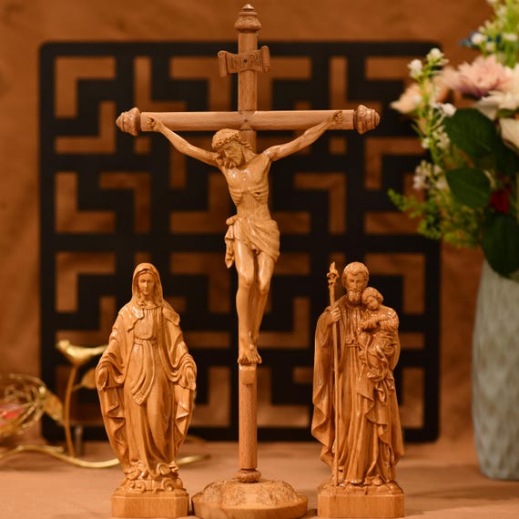 Catholic Home Altar Religious Catholic Statue Wooden Religious Gifts Jesus Crucifix Housewarming Gifts Wall Decor Christmas Gift Ideas