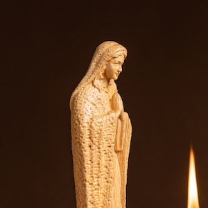 Our Lady of Lourdes Statue Christian Gifts Religious Catholic Statue Wooden Religious Gifts Housewarming Gift New Home Gift Catholic Gifts