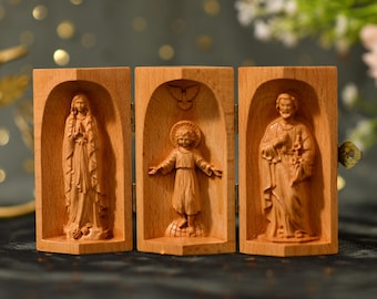 Wooden Solid Catholic Altar in box, Wood Carving catholic icons,Wooden Religious Gifts,Best Friend Gift,Christmas Gift/Thank You Gift Ideas