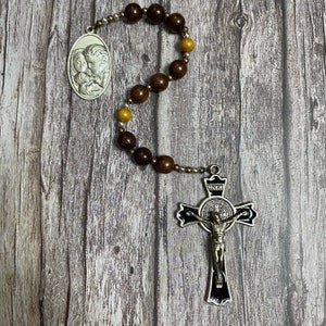 Holy Family Catholic Pocket Rosary, Wood Bead rosary, Rosary for Her, Catholic Gifts, First Communion Gift, Catholic Rosary