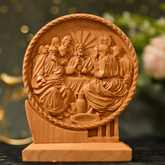 Jesus and The Apostles' Last Supper Wooden Sculpture Catholic Statue Jesus and the Apostles Religious Art Catholic Icons Christmas Gift
