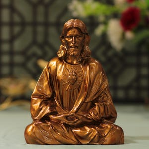 Sacred Heart of Jesus Christ Statue in contemplation Antique Style Statue Holy Figurine Religious Catholic Statue Home Decor Religious Gifts