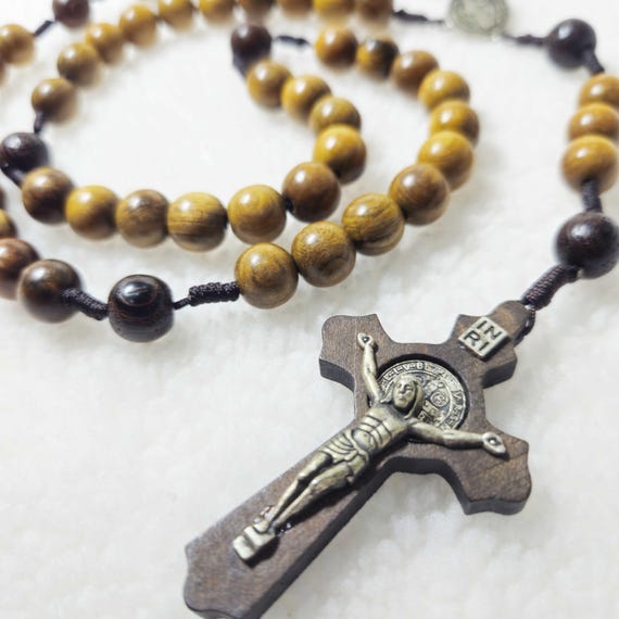Natural wood Catholic Rosary, Paracord Rosary, Wood Bead rosary, Pardon Crucifix Rosary, Catholic Gifts, First Communion Gift, Cord Rosary