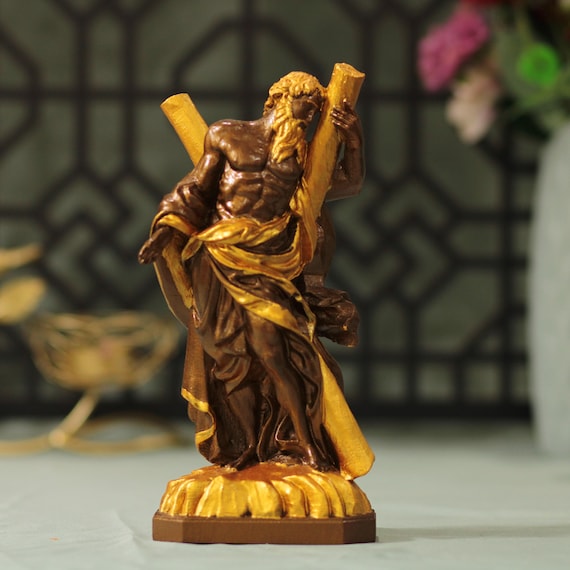 Saint Andrew Statue Apostle of the Lord Jesus Vintage Style Orthodox Icon Home Decor Christian Handmade Gifts Catholic Saints Home Decor