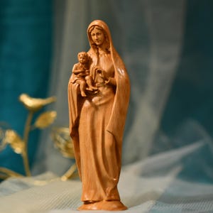 11,8 Zoll Jungfrau Maria und Baby Jesus Figur, religiöse katholische Statue, hölzerne religiöse Geschenke, Housewarminggeschenk, Weihnachtsgeschenk
