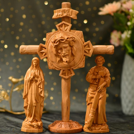 Set of Catholic Prayer Altar Table Jesus Christ in His Passion Catholic  Art Crucifix Wall Art Catholic Altar Prayer Home Decor