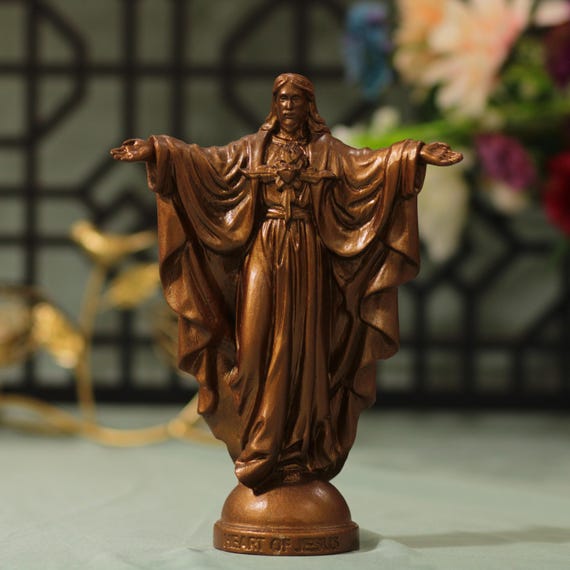 Christ the King figurine Antique Style Sacred Heart of Jesus Statue Catholic Gifts Religious Gifts Religious Home Decor And Gifts