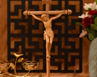 Jesus Christ Crucifix Catholic Cross Wall Crucifix Wooden Religious Gifts Prayer Altar Hanging Ornament Religious Gifts Home Decor Wall Art