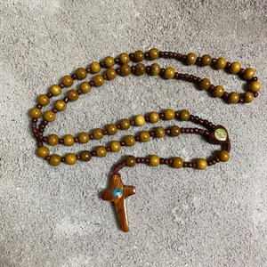 Catholic Rosary with Jesus Christ blessings, Wood Bead rosary, Pardon Crucifix Rosary, Catholic Gifts, First Communion Gift, Cord Rosary