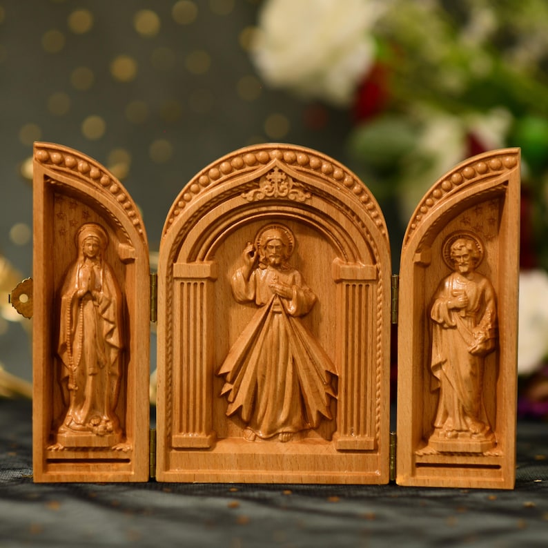 Holy Family Catholic Triptych Home Altar Catholic Gifts Religious Gifts ...