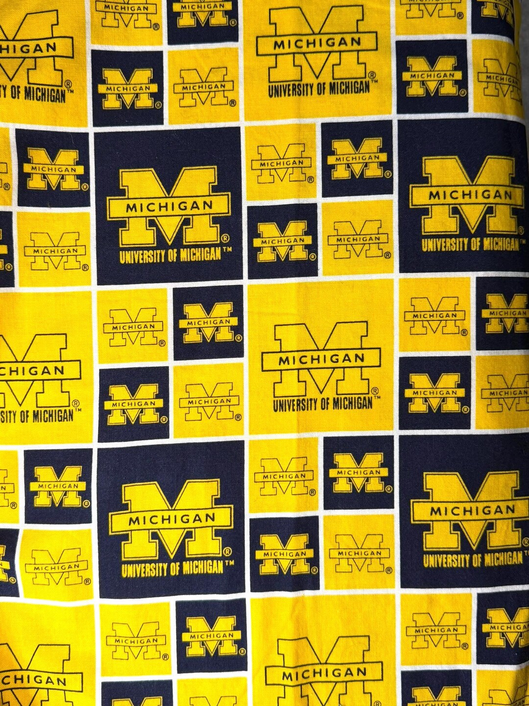 Blue & Yellow Block Michigan Cotton Fabric Destash – Sports Theme - Etsy