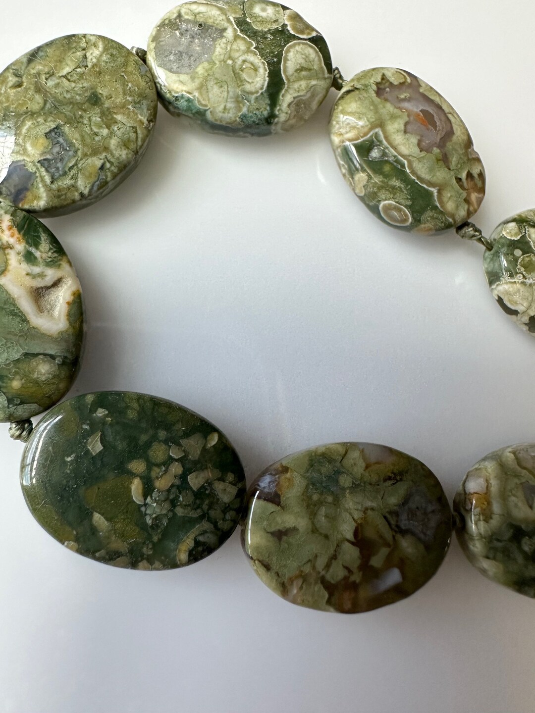 Pyroclastic Rhyolite Green Green Rhyolite Gemstone Beads: Puffed Oval Stone Set (15x20mm) - Etsy
