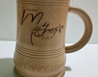 Eco Friendly, Mothers day Mug,Natural Bamboo Mug, Handmade, Special Gift Mug/wooden mug