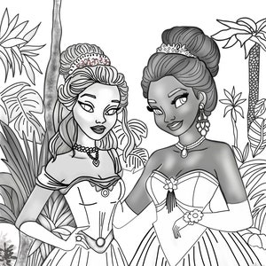 Printable Coloring Pages, Set of 5 different Coloring Pages, Princess  Coloring Pages, Digital Download