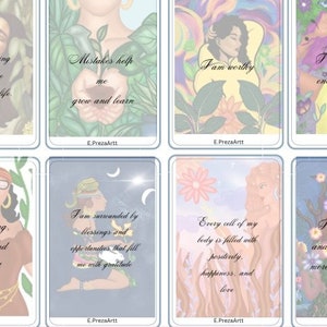 Printable Affirmation Cards, Digital Illustration Cards, Manifesting Affirmation Cards,