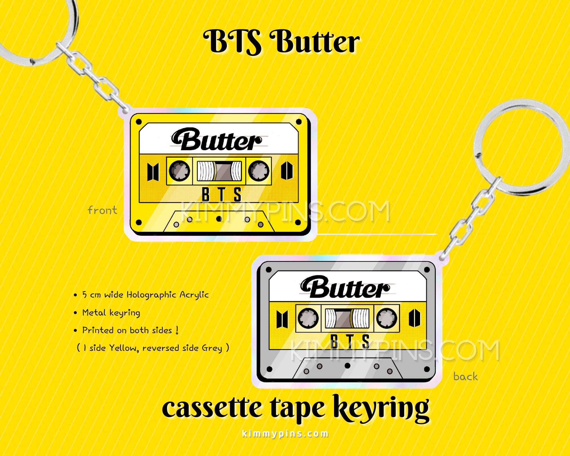 BTS BUTTER Keychain ・cassette Tape Acrylic Charm ・keyring