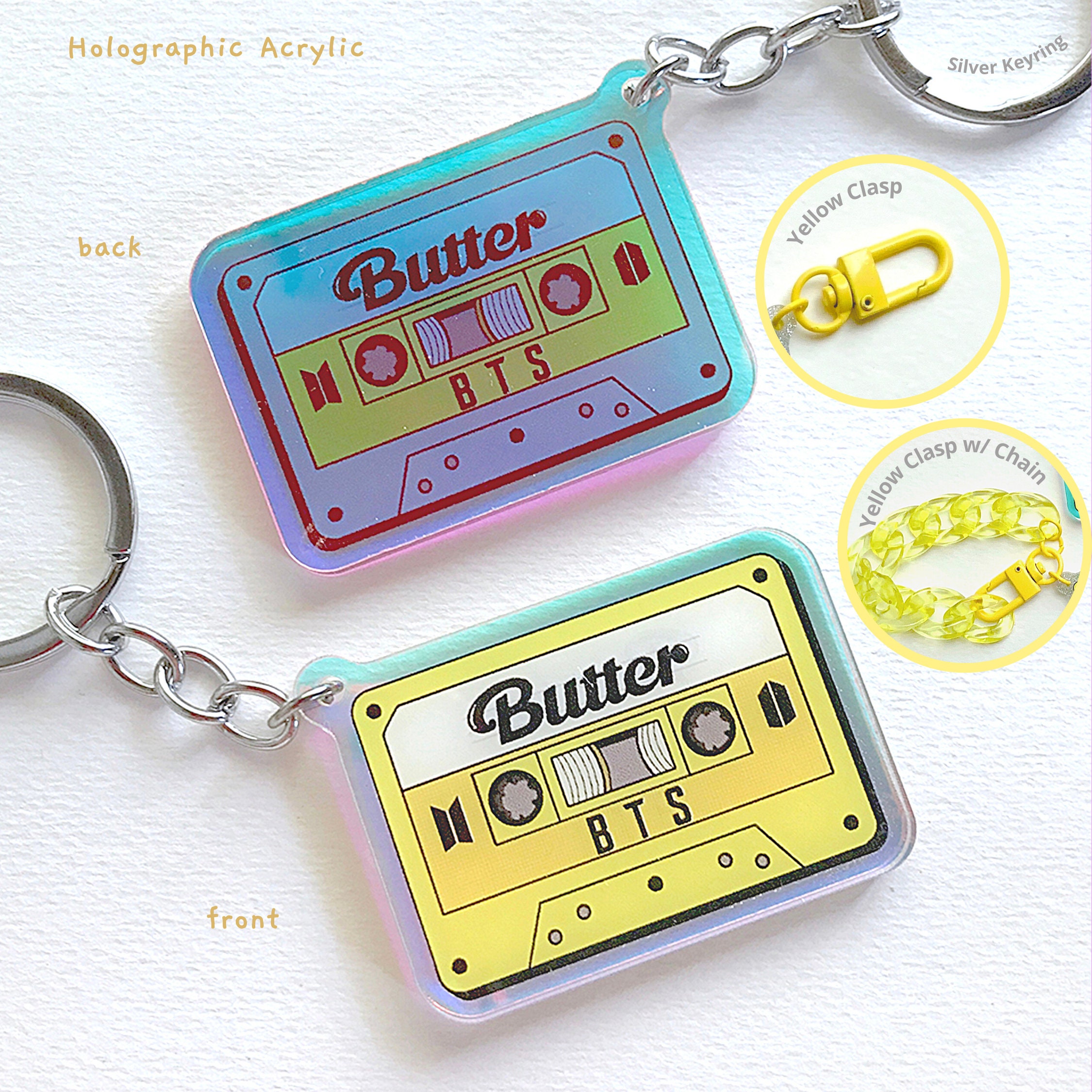 Buy 17Styles Pendant Acrylic Keychain New Album Butter DIY