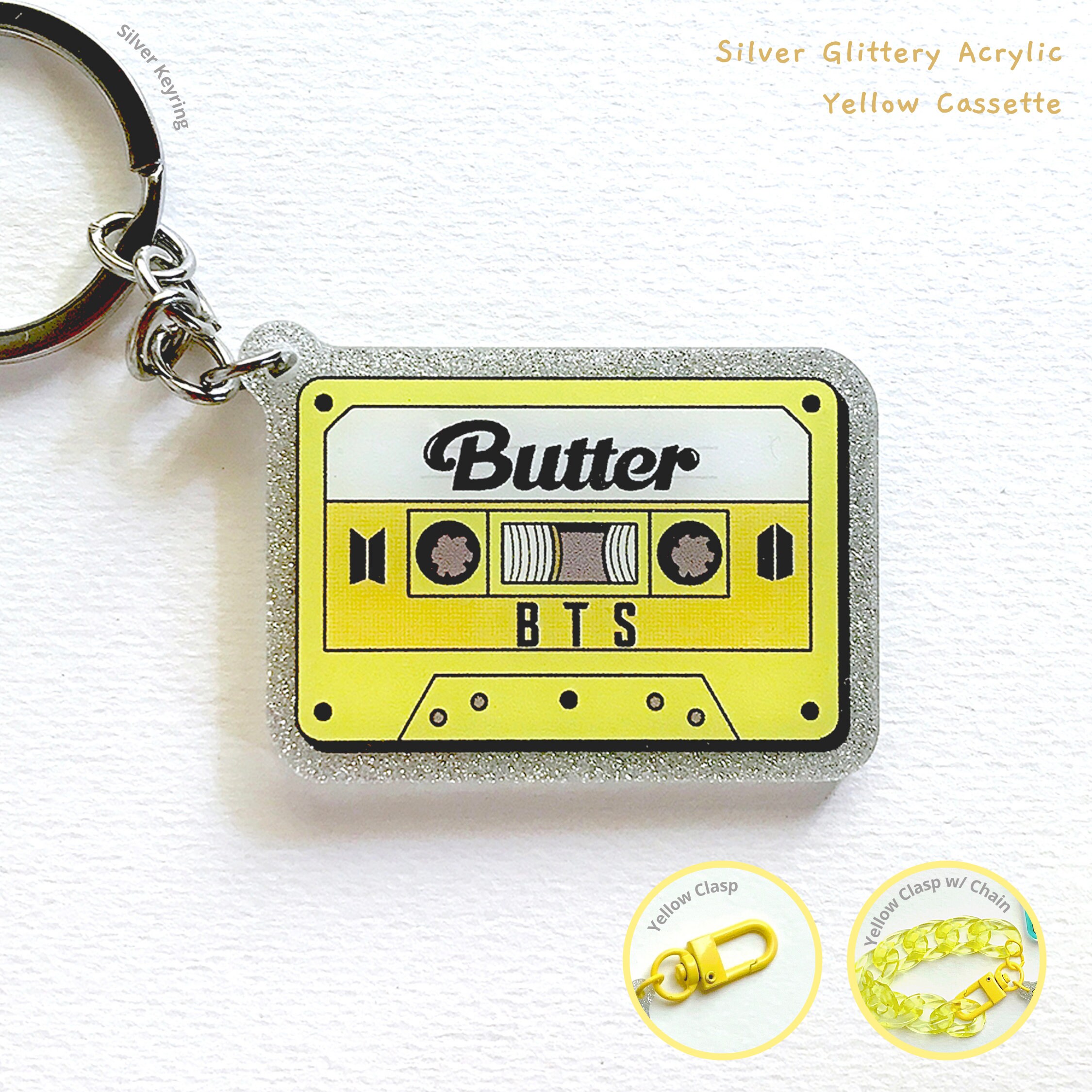 BTS BUTTER Keychain ・cassette Tape Acrylic Charm ・keyring