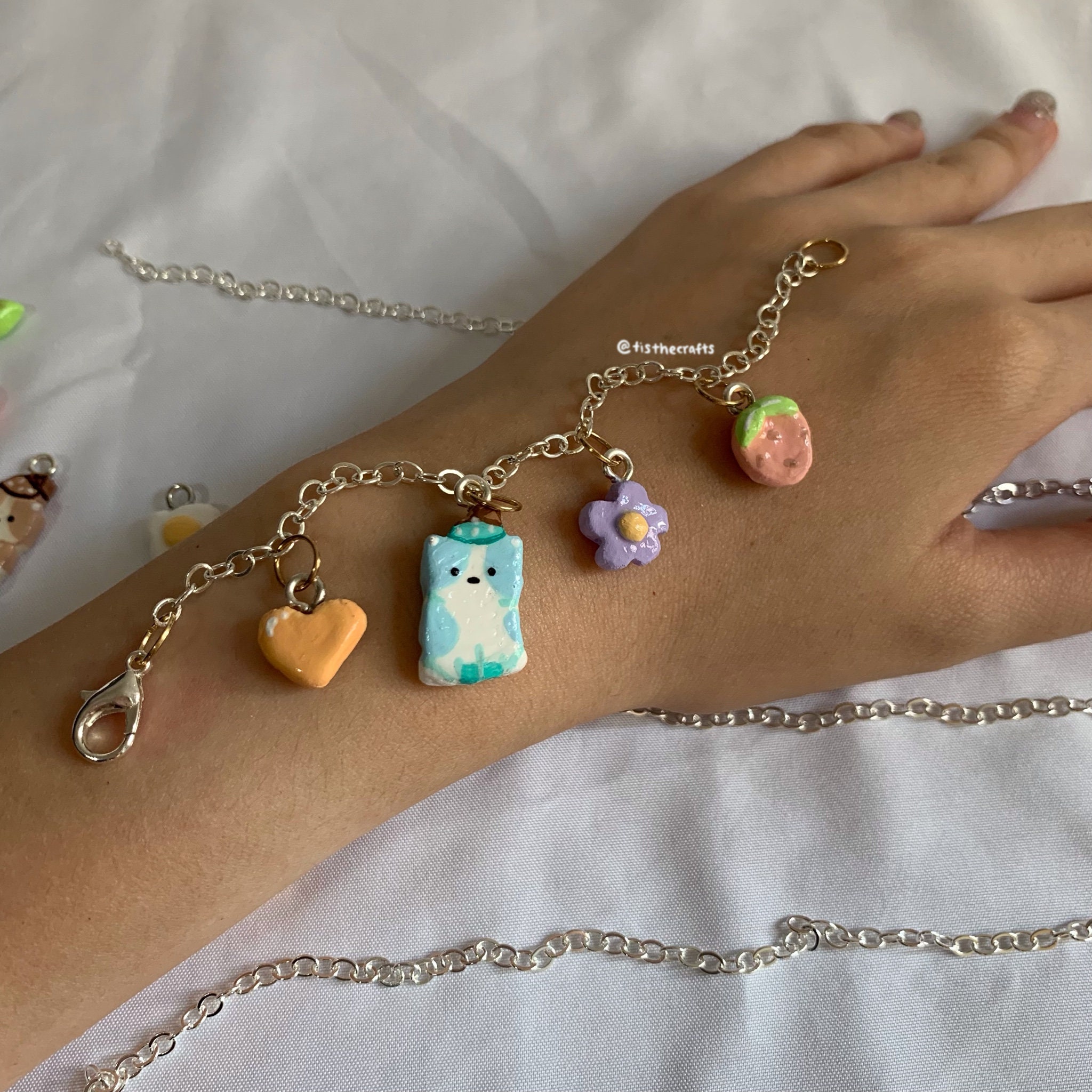 Clay Charm Bracelet / Necklace Handmade Etsy