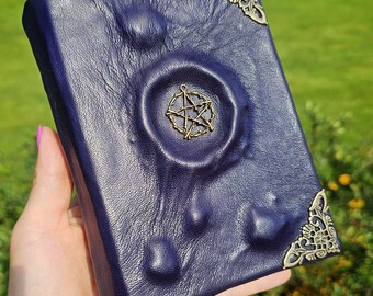 Witch Grimoire A6 | Book of Shadows | Witch's Book | Handmade Grimoire. Pentagram | Leather Notebook