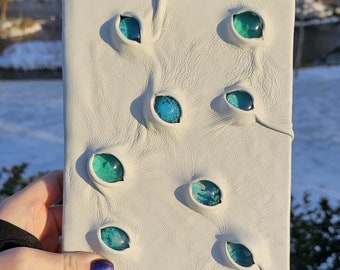 Leather Eye Grimoire Journal, Spellbook, Book of Shadows, Spellbook, Necronomicon,