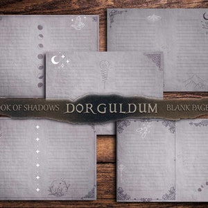 Printable Blank Book of Shadows Pages | Grimoire | Wicca pages | Purple Witchy pages | Vintage Page