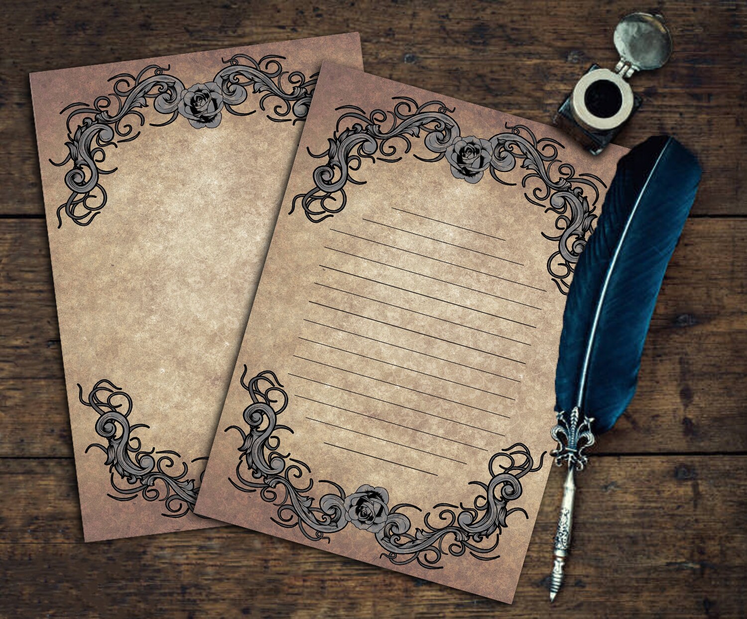 Blank Grimoire Pages A5, Printable Pages for Book of Shadows, A5 ...