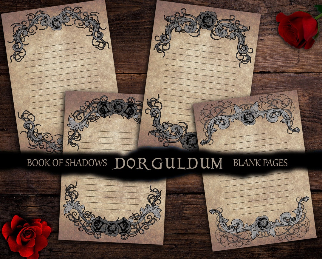 Blank Grimoire Pages A5, Printable Pages for Book of Shadows, A5 ...