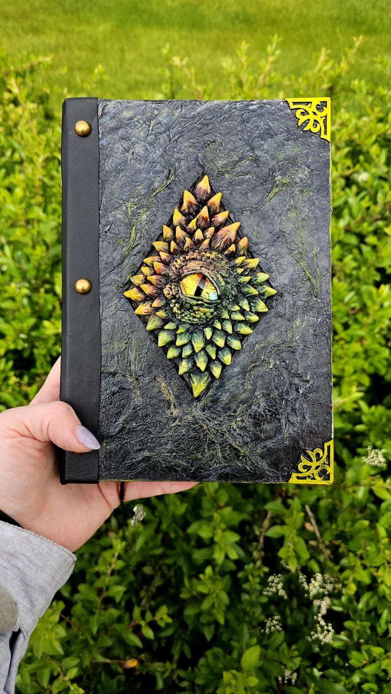 Dragons Notebook | Notebook With Dragon Eye | Handmade Grimoire | Book ...