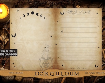 Witchcraft Pages, Wicca, Spellbook, Digital Printable Grimoire Blank Digital Download
