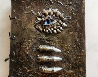 Dragon Journal, Grimoire, Gold Dragon Eye Book, Spellbook, Book of Shadows - Etsy UK