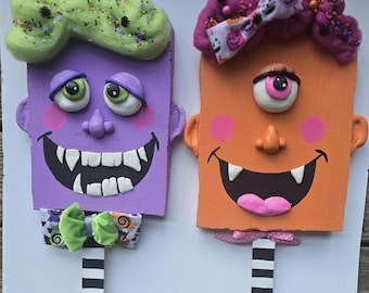 Halloween Decor, Ghoul Pops, Wreath attachments, Wreath Decor, Party Decor