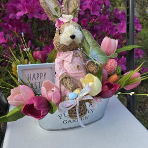 Easter Bunny Centerpiece, Easter Decor,Spring Decor, Table Centerpiece